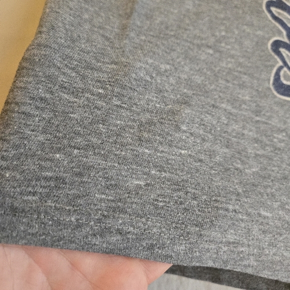 New England Patriots NFL Distressed Logo Women's Grey Fitted Nneck Tee - Picture 7 of 9